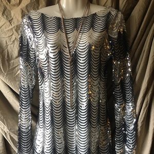 Scallop Sequin Cocktail Dress